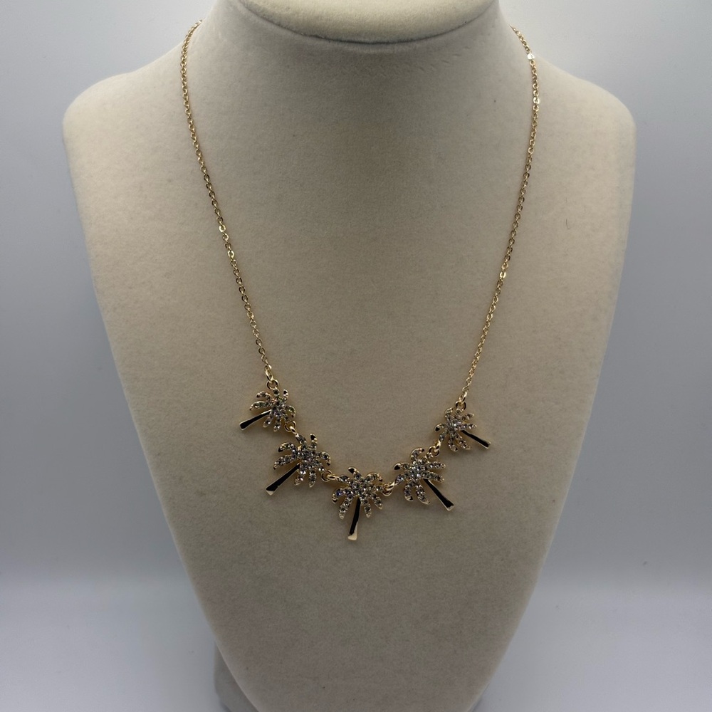 Lilly Pulizer Elegant Gold Floral Palm Tree Necklace Set